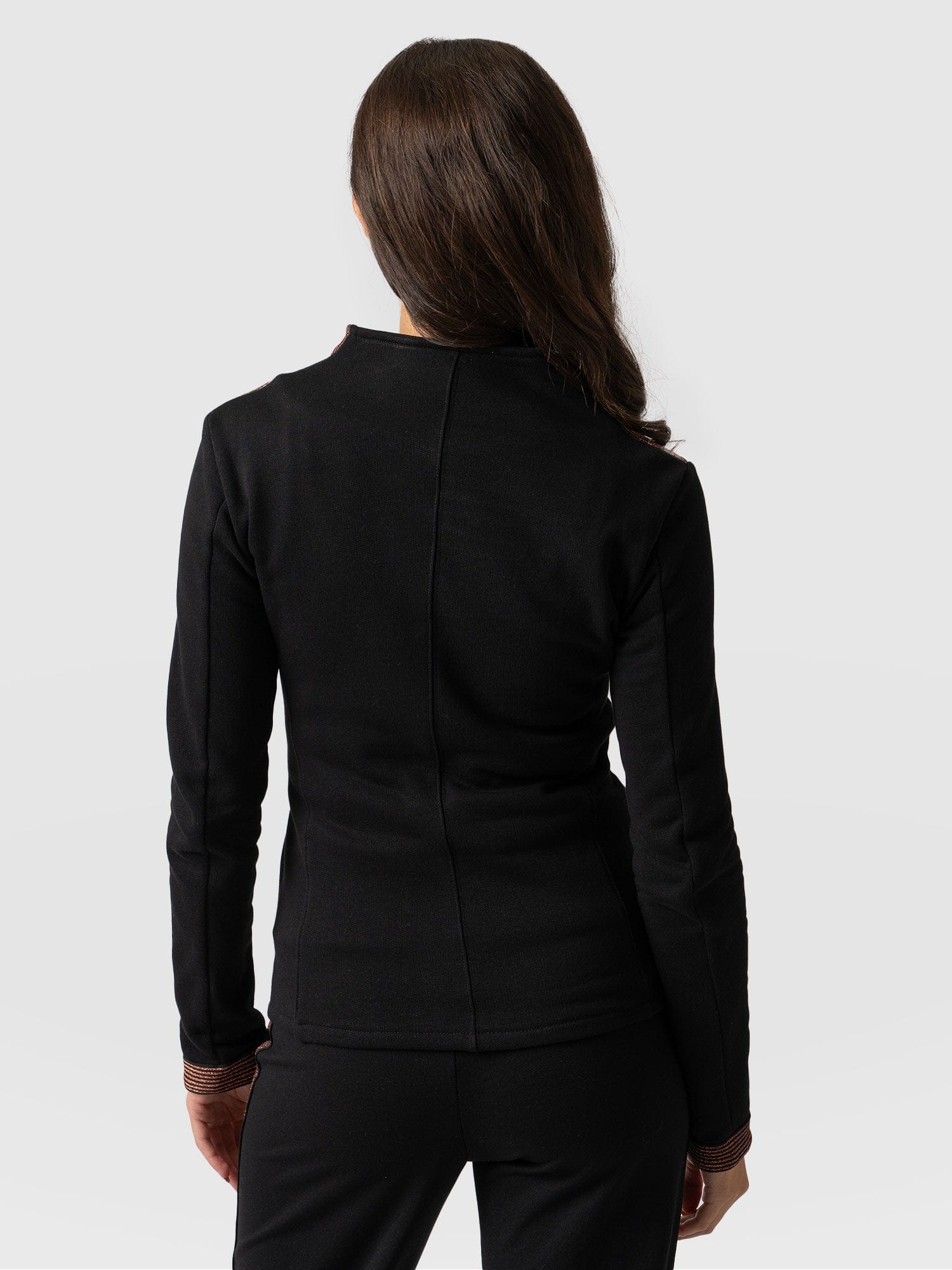 Cotton Biker Jacket - Black-Bronze